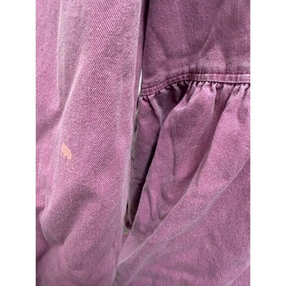 VTG Sun Belt Denim Maxi Shirt Dress Womens XL pink Button Front Cottagecore FLAW - Picture 7 of 8